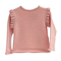 wedoble baby knit sweater in rose pink, made in portugal