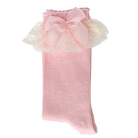 luxury lace spanish baby socks in pink