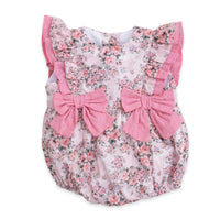 pink floral baby girl sleeveless romper