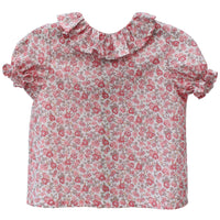 floral print spanish baby blouse with frill collar
