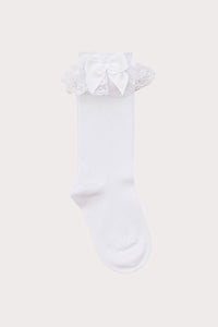 girls lace topped knee high socks
